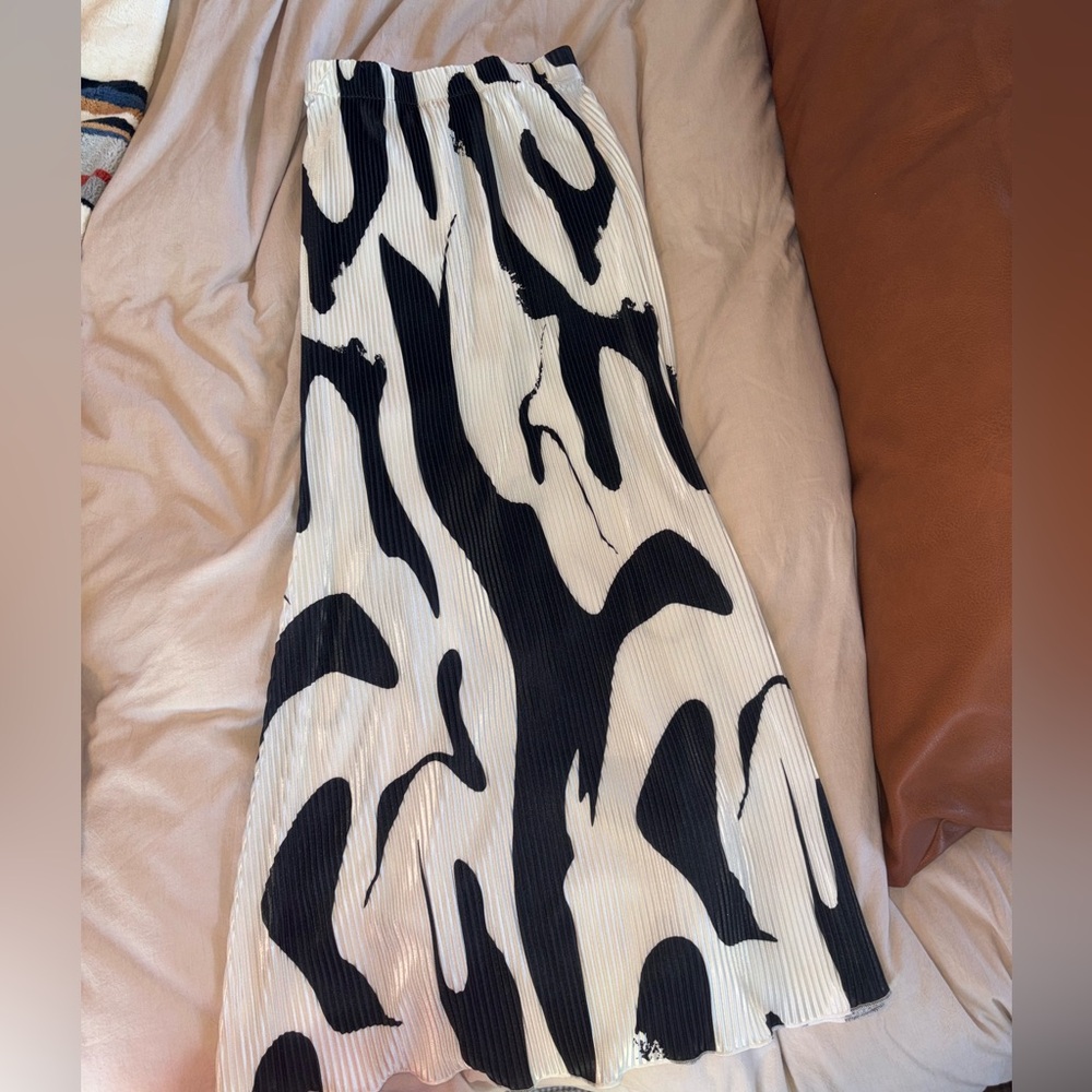 Black and White Abstract Maxi Skirt